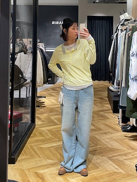 「JEANASIS（ジーナシス）のカードケースツキスマホショルダー/638331（スマホグッズ、ホワイト系）」を使った、osumisanさん（レディース・164cm）の春コーディネート