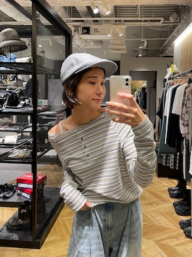 「アイテム（ハンチング/ベレー帽）」を使った、osumisanさん（レディース・164cm・30代）の夏コーディネート