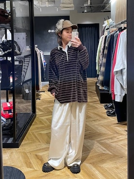 「アイテム（ポロシャツ）」を使った、osumisanさん（レディース・164cm）の冬コーディネート