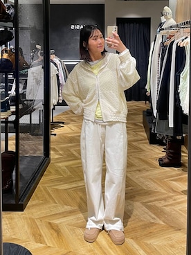 「JEANASIS（ジーナシス）のクロッグローファー/638847（ローファー、ベージュ系）」を使った、osumisanさん（レディース・164cm）の春コーディネート