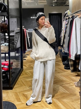 「アイテム（ニットキャップ/ビーニー）」を使った、osumisanさん（レディース・164cm・30代）の秋コーディネート