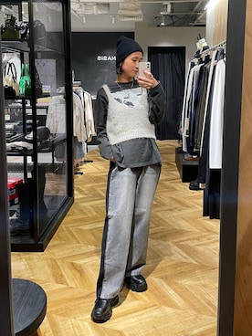 「アイテム（ニットキャップ/ビーニー）」を使った、osumisanさん（レディース・164cm・30代）の秋コーディネート