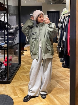 「アイテム（スウェットパンツ）」を使った、osumisanさん（レディース・164cm・30代）の冬コーディネート