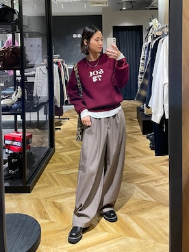 「アイテム（スラックス）」を使った、osumisanさん（レディース・164cm・30代）の秋コーディネート