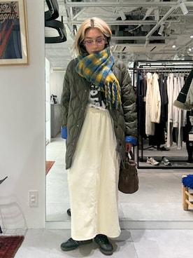 「アイテム（ダウンジャケット/コート）」を使った、jinko_roseさん（レディース・165cm）の秋コーディネート