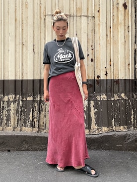 「BONGUSTA（ボングスタ）の(BONGUSTA)NARAM TOTEBAG（トートバッグ、ホワイト系）」を使った、jinko_roseさん（レディース・165cm）の夏コーディネート