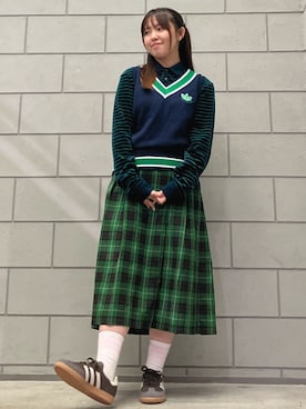 「アイテム（ポロシャツ）」を使った、N.Kさん（レディース・156cm）の秋コーディネート