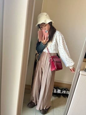 「古着好きな人と繋がりたい」｜「アイテム（デニムジャケット）」を使った、pamyuさん（レディース・155cm）の春コーディネート