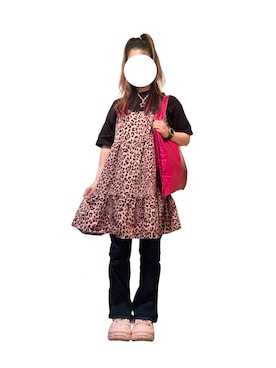 「MOUSSY（マウジー）のアイテム（デニムパンツ、ブルー系）」を使った、ミナっちさん（レディース・154cm）の夏コーディネート
