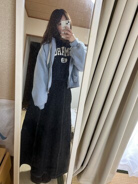「GRL（グレイル）のアイテム（トップス、ブルー系）」を使った、milky12032さん（レディース・165cm）の冬コーディネート