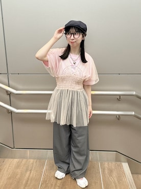 「アイテム（ハンチング/ベレー帽）」を使った、köasu さん（レディース・150cm）の夏コーディネート