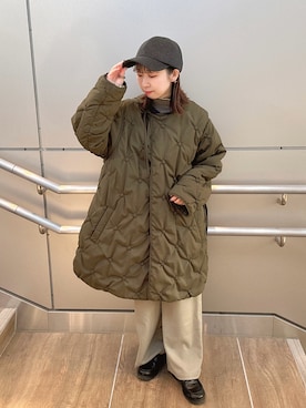 「カシミヤ」｜「アイテム（キャップ）」を使った、köasu さん（レディース・150cm）の冬コーディネート