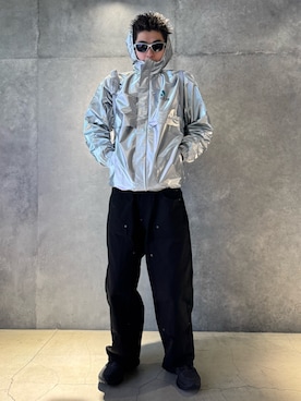 「アイテム（ジャケット/アウター、シルバー系）」を使った、NYさん（メンズ・175cm）の冬コーディネート