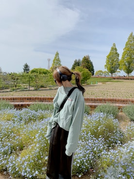 「Needles（ニードルス）のアイテム（パンツ、ブラック系）」を使った、ぱぴぷさん（レディース・152cm）の春コーディネート