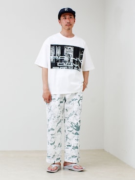 「Cooperstown Ball Cap（クーパーズタウンボールキャップ）の【COOPERSTOWN】CHINO Cotton CAP（キャップ、ブルー系）」を使った、OKAさん（メンズ・175cm）の春コーディネート