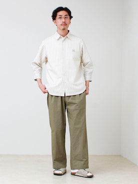 「GLOSTER（グロスター）のアイテム」を使った、OKAさん（メンズ・175cm）の春コーディネート