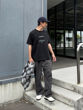 「GLOSTER（グロスター）のアイテム（トップス）」を使った、OKAさん（メンズ・175cm）の夏コーディネート