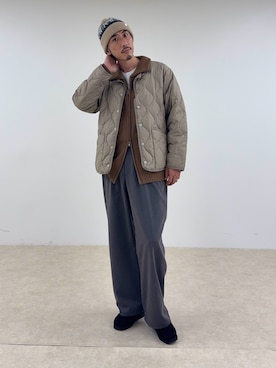 「アイテム（ダウンジャケット/コート）」を使った、OKAさん（メンズ・175cm）の秋コーディネート
