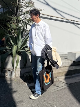 「GLOSTER（グロスター）のアイテム」を使った、OKAさん（メンズ・175cm）の春コーディネート