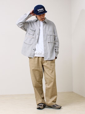 「GLOSTER（グロスター）のアイテム」を使った、OKAさん（メンズ・175cm）の冬コーディネート