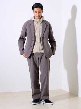 「セットアップスタイル」｜「アイテム（ブルゾン）」を使った、OKAさん（メンズ・175cm）の夏コーディネート