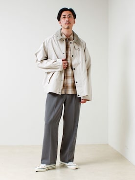 「GLOSTER（グロスター）のアイテム」を使った、OKAさん（メンズ・175cm）の春コーディネート