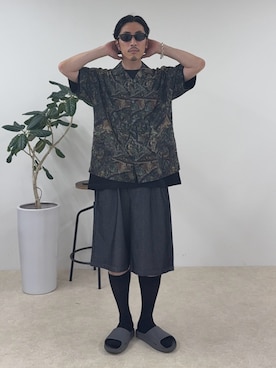 「A.Kjaerbede（エキアビド）の【A.kjaerbede/エキアビド】CHARLIE（サングラス、ブラック系）」を使った、OKAさん（メンズ・175cm）の春コーディネート