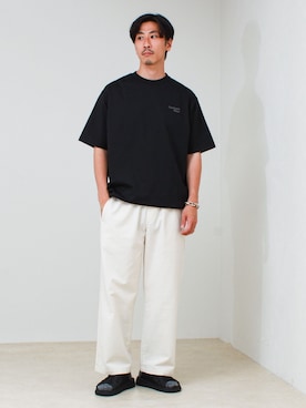 「GLOSTER（グロスター）のアイテム（トップス）」を使った、OKAさん（メンズ・175cm）の夏コーディネート