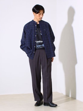 「GLOSTER（グロスター）のアイテム」を使った、OKAさん（メンズ・175cm）の夏コーディネート