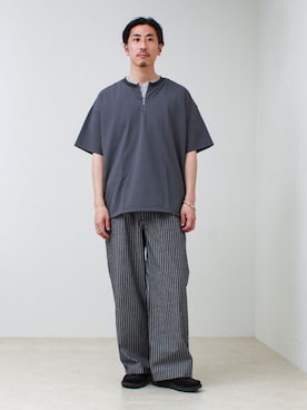 「GLOSTER（グロスター）のアイテム（トップス）」を使った、OKAさん（メンズ・175cm）の春コーディネート