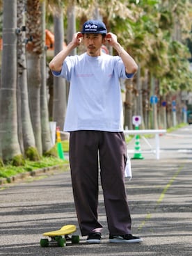 「GLOSTER（グロスター）のアイテム」を使った、OKAさん（メンズ・175cm）の夏コーディネート