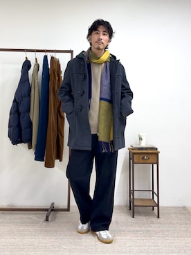 「アイテム（ダッフルコート）」を使った、OKAさん（メンズ・175cm）の秋コーディネート