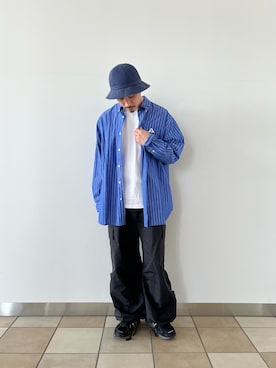 「GEVACO」｜「アイテム（帽子）」を使った、OKAさん（メンズ・175cm）の春コーディネート