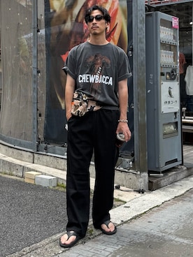 「UNIVERSAL OVERALL（ユニバーサルオーバーオール）のアイテム」を使った、OKAさん（メンズ・175cm）の夏コーディネート