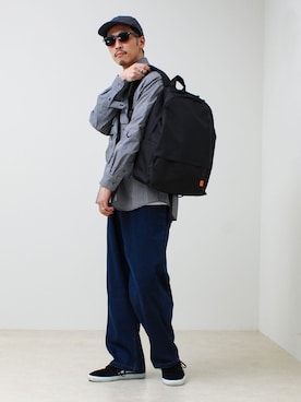 「halo commodity（ハロ　コモディティー）のアイテム（帽子）」を使った、OKAさん（メンズ・175cm）の春コーディネート