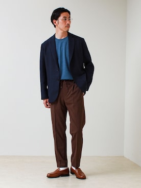 「GLOSTER（グロスター）のアイテム（パンツ）」を使った、OKAさん（メンズ・175cm）の春コーディネート