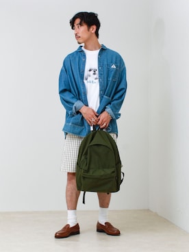 「PACKING（パッキング）のアイテム」を使った、OKAさん（メンズ・175cm）の夏コーディネート