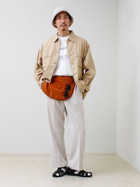 「halo commodity（ハロ　コモディティー）のアイテム（帽子）」を使った、OKAさん（メンズ・175cm）の春コーディネート