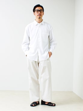 「GLOSTER（グロスター）のアイテム（パンツ）」を使った、OKAさん（メンズ・175cm）の春コーディネート