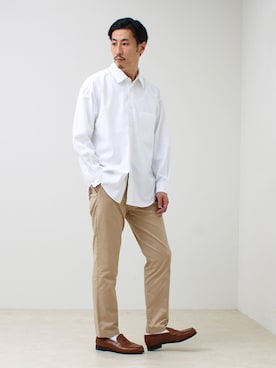 「GLOSTER（グロスター）のアイテム（パンツ）」を使った、OKAさん（メンズ・175cm）の春コーディネート