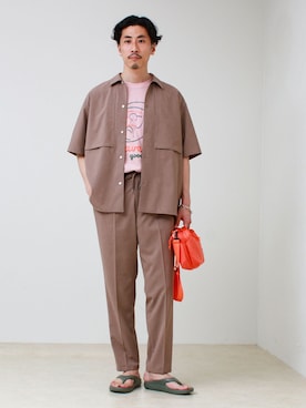 「GLOSTER（グロスター）のアイテム」を使った、OKAさん（メンズ・175cm）の春コーディネート