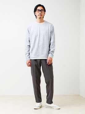 「GLOSTER（グロスター）のアイテム（パンツ）」を使った、OKAさん（メンズ・175cm）の春コーディネート