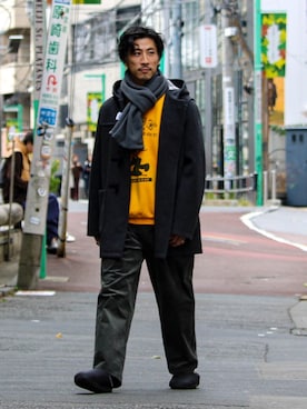 「アイテム（ダッフルコート）」を使った、OKAさん（メンズ・175cm）の秋コーディネート