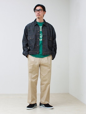 「GLOSTER（グロスター）のアイテム（ジャケット/アウター）」を使った、OKAさん（メンズ・175cm）の春コーディネート