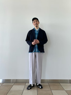 「GEVACO」｜「アイテム（サンダル）」を使った、OKAさん（メンズ・175cm）の春コーディネート