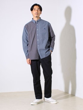 「アイテム（チノパンツ）」を使った、OKAさん（メンズ・175cm）の夏コーディネート