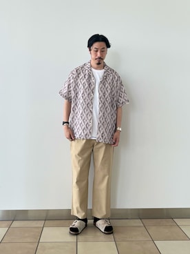 「GLOSTER（グロスター）のアイテム（シューズ）」を使った、OKAさん（メンズ・175cm）の夏コーディネート