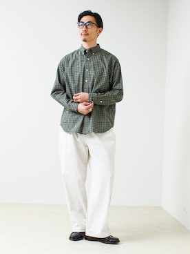 「GLOSTER（グロスター）のアイテム（パンツ）」を使った、OKAさん（メンズ・175cm）の春コーディネート