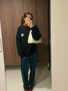 「タートルネック」｜「アイテム（バレエシューズ）」を使った、fuwa⑅◡̈*さん（レディース・163cm）の冬コーディネート