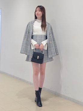 「MERCURYDUO（マーキュリーデュオ）のアイテム（ジャケット/アウター）」を使った、AMIさん（骨格ウェーブ・レディース・158cm）の冬コーディネート
